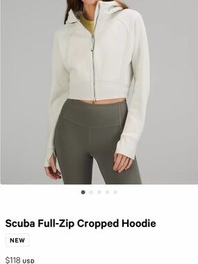 lululemon athletica Cropped Scuba Zip Hoodie - Cream